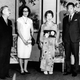 Lee and his wife Kwa meet with Japanese Emperor Hirohito and his wife Empress Nagako in the Imperial Palace in 1968.